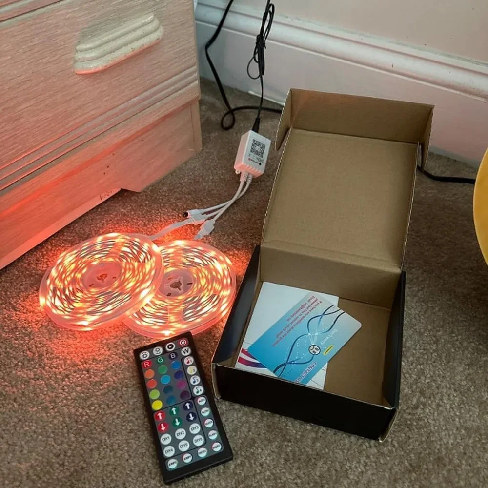 2 Rolls of 50ft Music Sync Color Changing Remote App Control Lights Party Decor